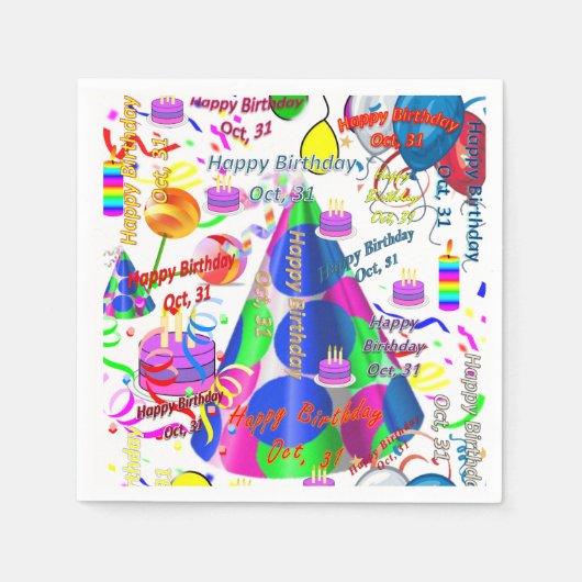 Paper Napkins Oktober, 31 Geburtstag Serviette (Vorderseite)