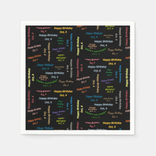 Paper Napkins Oktober, 4 Geburtstag Serviette