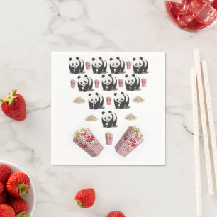 Paper Napkins, Panda Bear Popcorn Serviette