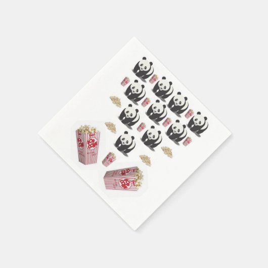 Paper Napkins, Panda Bear Popcorn Serviette (Ecke)