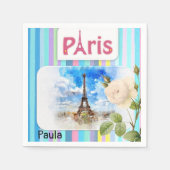 Paper Napkins, Paris Frankreich Streifen Serviette (Vorderseite)