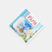 Paper Napkins, Paris Frankreich Streifen Serviette (Ecke)