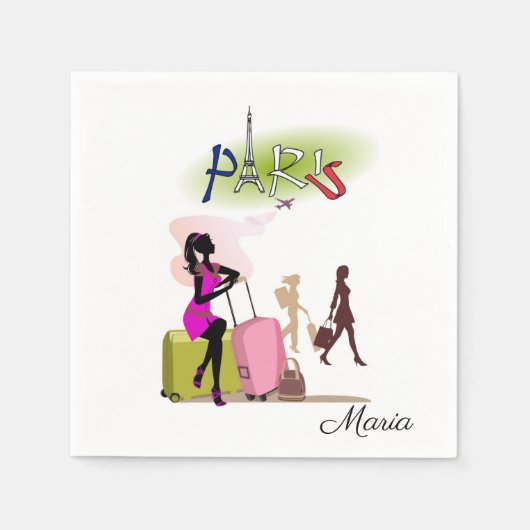 Paper Napkins, Paris Frankreich Urlaub Serviette (Vorderseite)