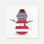 Paper Napkins Patriotic Snowman Funny Blue Red Serviette (Vorderseite)