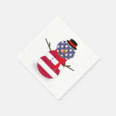 Paper Napkins Patriotic Snowman Funny Blue Red Serviette (Ecke)