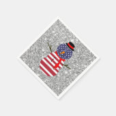 Paper Napkins Patriotic USA Flagge Snowman Weihnac Serviette (Ecke)