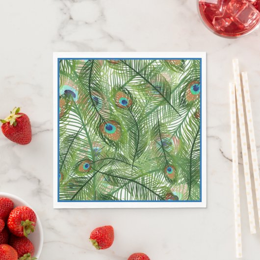 Paper Napkins-Peacock Feathers Napkins Serviette (Beispiel)