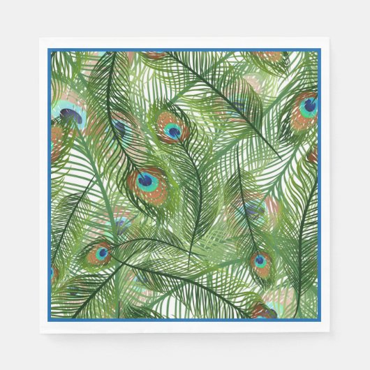 Paper Napkins-Peacock Feathers Napkins Serviette (Vorderseite)