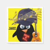 Paper Napkins, Pinguin Guitar Rock'n'Roll Serviette (Vorderseite)