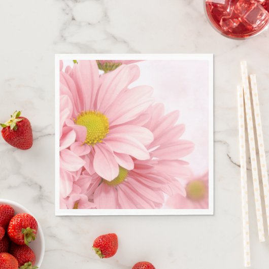 Paper Napkins Pink Daisies Serviette (Beispiel)