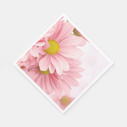 Paper Napkins Pink Daisies Serviette (Ecke)
