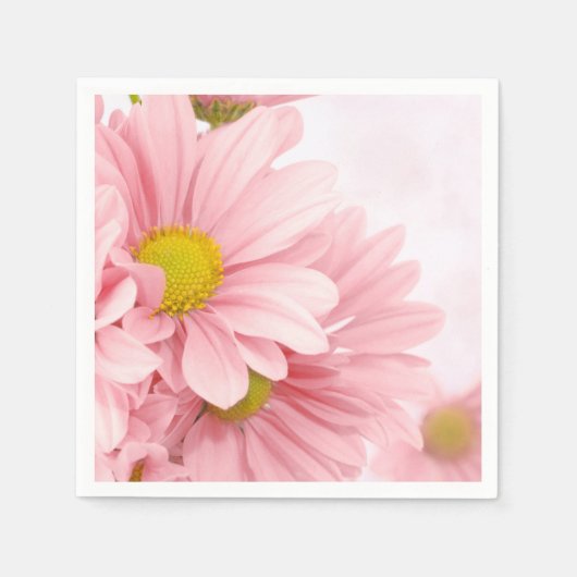 Paper Napkins Pink Daisies Serviette (Vorderseite)