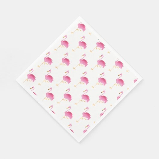 Paper Napkins-Pink Flamingos Serviette (Ecke)