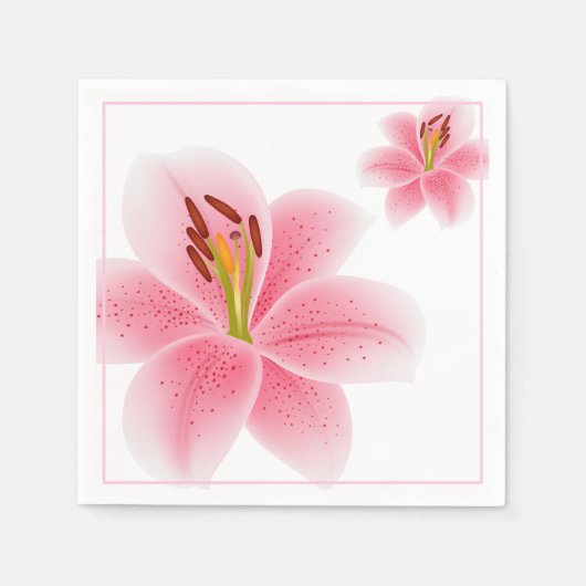 Paper Napkins-Pink Lily Serviette (Vorderseite)