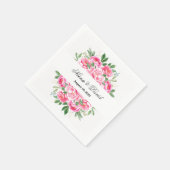 Paper Napkins-Pink Peonies Serviette (Ecke)