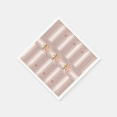 Paper Napkins, Pink Rose Glitzer Tropfen Floral Serviette (Ecke)