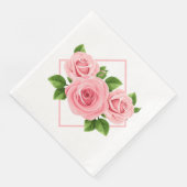 Paper Napkins Pink Roses Paper Dinner Napkins Serviette (Ecke)