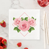 Paper Napkins Pink Roses Paper Dinner Napkins Serviette (Beispiel)