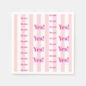 Paper Napkins Pink & White Stripe She said Yes! Serviette (Vorderseite)
