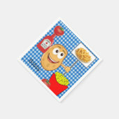 Paper Napkins, Potato, French Fries, Ketchup Serviette (Ecke)
