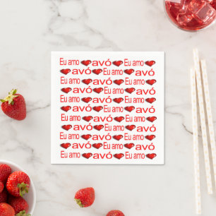 Paper Napkins, Red Hearts Liebe Avo Portugiesisch Serviette