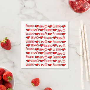 Paper Napkins, Red Hearts Liebe Avo Portugiesisch Serviette