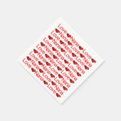 Paper Napkins, Red Hearts Liebe Nana Serviette (Ecke)