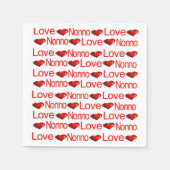 Paper Napkins, Red Hearts Liebe Nonno Serviette (Vorderseite)