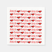 Paper Napkins, Red Hearts Liebe Suegra Spanisch Serviette (Vorderseite)