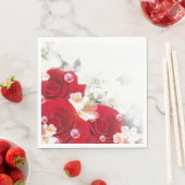 Paper Napkins-Rote Rosen Serviette (Beispiel)