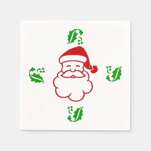 Paper Napkins - Santa und Holly Serviette (Vorderseite)