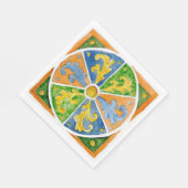 Paper napkins SCT_P7-1 Traditional Sicilian design Serviette (Ecke)