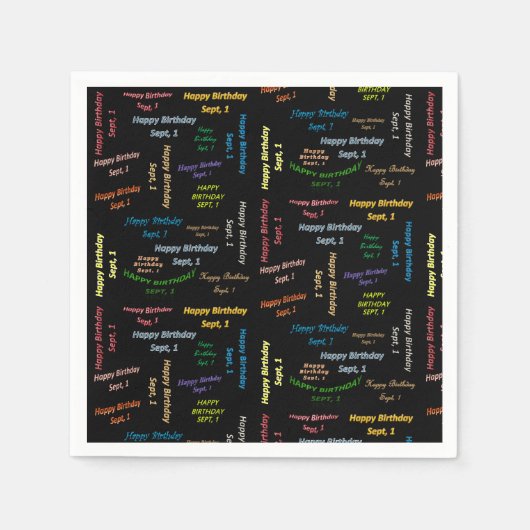Paper Napkins September, 1. Geburtstag Serviette (Vorderseite)
