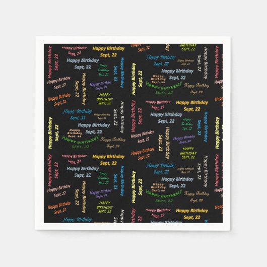 Paper Napkins September, 22 Geburtstag Serviette (Vorderseite)