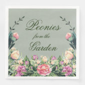 Paper Napkins Set (50) Peonies aus dem Garten Serviette (Vorderseite)