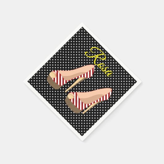 Paper Napkins Shoe Rosa Serviette (Ecke)