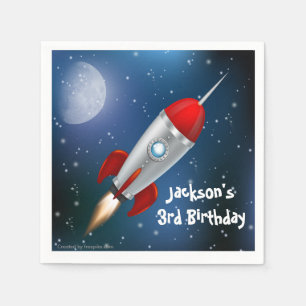 Paper Napkins Space Ship, Astronaut Birthday Party Serviette