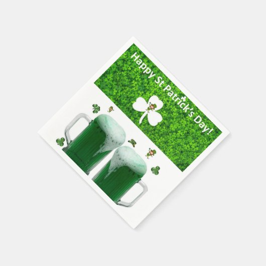 Paper Napkins St. Patrick's Day Beer Serviette (Ecke)