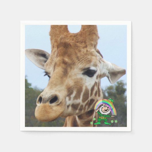 Paper Napkins St. Patrick's Day Giraffe Serviette (Vorderseite)