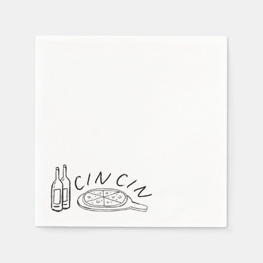 Paper Napkins, Standard Cocktail - Cin Cin Cin Serviette (Vorderseite)