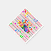 Paper Napkins, Stripe Happy Birthday Serviette (Ecke)