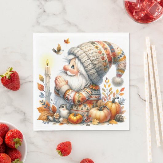 Paper Napkins Thanksgiving Gnome Serviette (Beispiel)