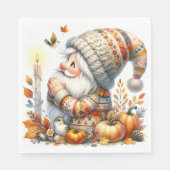 Paper Napkins Thanksgiving Gnome Serviette (Vorderseite)