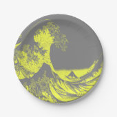 Paper Napkins The Great Wave Yellow & Gray Pappteller (Vorderseite)