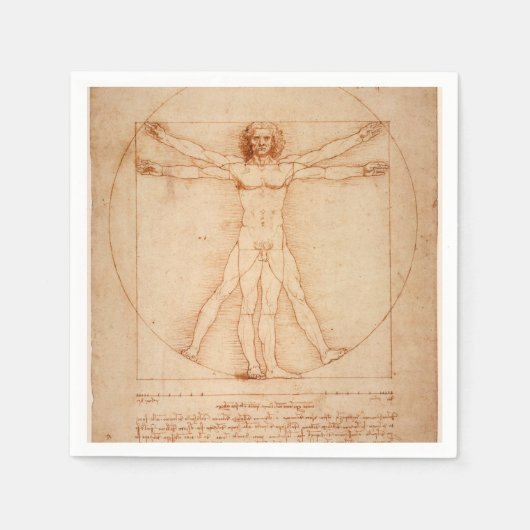 Paper Napkins Vitruvian Man von Leonardo da Vinci Serviette (Vorderseite)