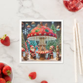 Paper Napkins: Weihnachts-Pilzdesign Serviette (Beispiel)