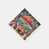 Paper Napkins: Weihnachts-Pilzdesign Serviette (Ecke)