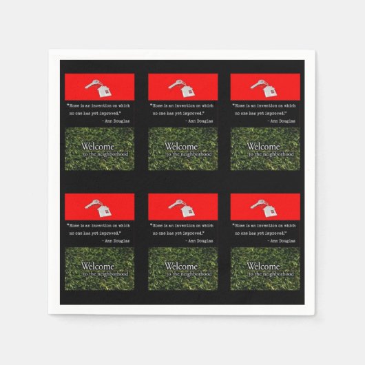 Paper Napkins Willkommen in der Nachbarschaft Serviette (Vorderseite)