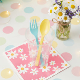 Paper napkins with daisies, Napkins with floral  Serviette