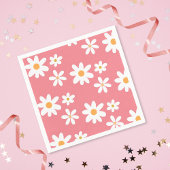 Paper napkins with daisies, Napkins with floral Serviette